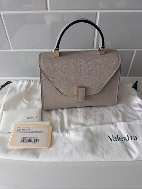 Valextra inside mini Top Handle with Gold Hardware